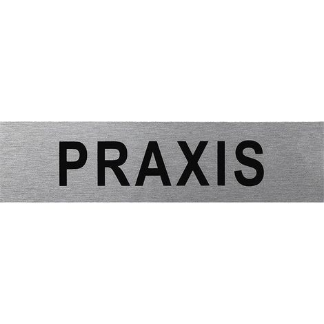 Plaque de porte en aluminium « Praxis » 160 x 40 mm