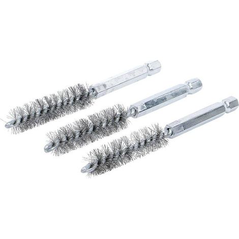 Brosse en Acier 12 mm - 3 pcs, 6,3 mm (1/4) - Résistante et Pratique pour Nettoyage et Débouchage - D-Work