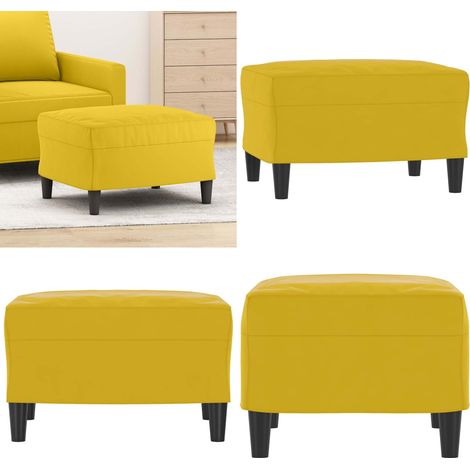 Repose-pied Jaune 60x50x41 cm Velours - Tabouret - Velours (1/5)