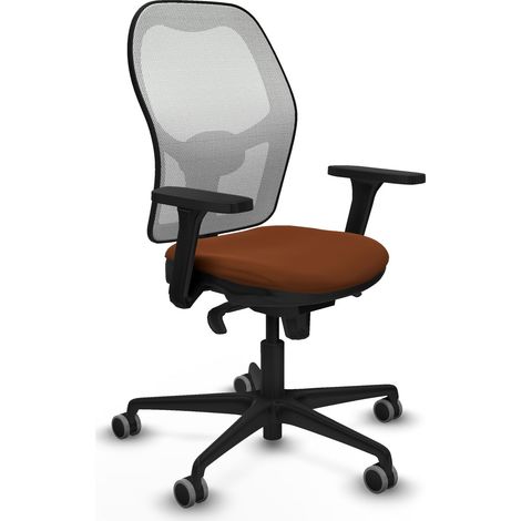 Jorquera sincro malla blanca similpiel marrón brazos 3D base nailon ruedas 65mm engomada (1/5)