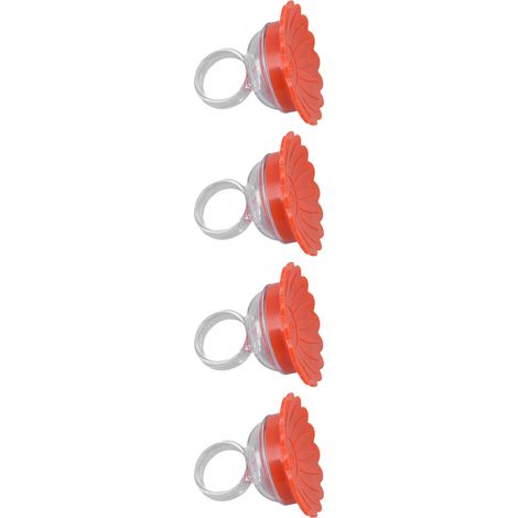 Set mit 4 Kolibri-Wasserspendern, kreative Ringdesigns, tragbare Version, rote Blüten (1/5)
