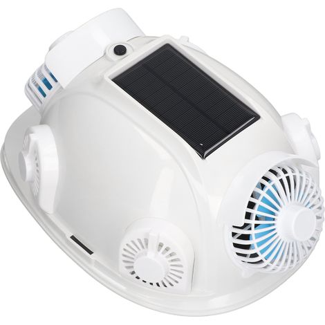 Casque de sécurité solaire à 6 ventilateurs pour l'été, avec technologie de refroidissement intelligente Bluetooth AI via l'application de chantier. Norme américaine 100-240V (batterie intégrée inclus (1/5)