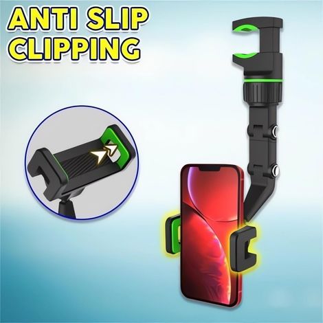 Support de téléphone de voiture rotatif à 360° pour rétroviseur, support universel réglable (1/4)