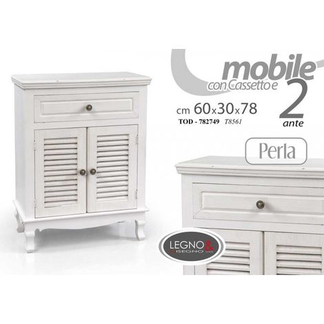 Meuble shabby polyvalent blanc 60 x 30 x 77,5 h