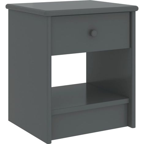 vidaXL Comodino Grigio Scuro 35x30x40 cm in Legno Massello di Pino