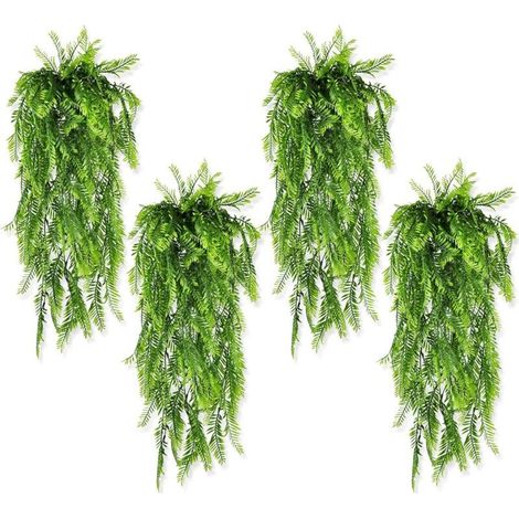 4Pcs Plante Artificielle Tombante Fougère Artificielle Plantes Artificielles Suspendues Fausse Plante Verte Tombante Artificielle Décor Intérieur Extérieur Arche Jardin (1/4)