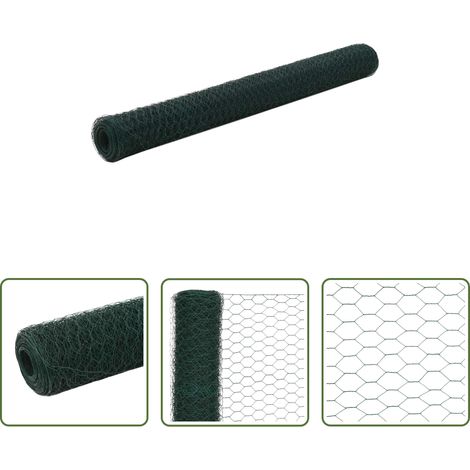 Grillage -  Grillage Acier avec revêtement en PVC 25x1,2 m Vert (1/5)