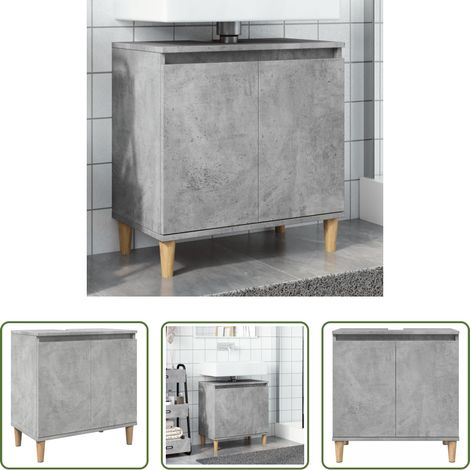 vidaXL Bois d'ingénierie -  Meuble de lavabo gris béton 58x33x60 cm bois d'ingénierie (1/5)