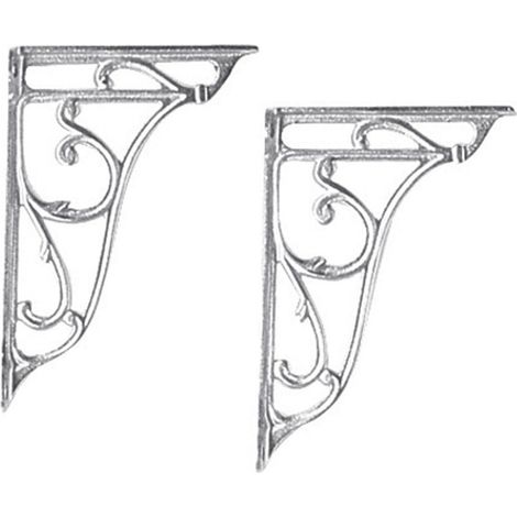 Ceramic Accessories Pair of Ornate Cistern Brackets - Chrome