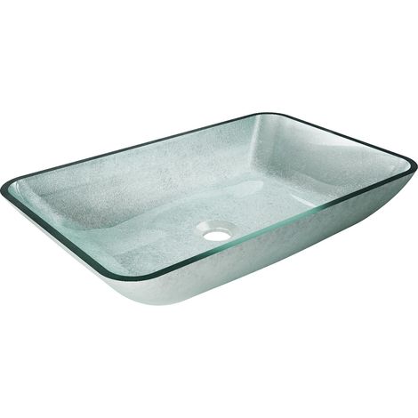 Mexen Megan lavabo à comptoir en verre 56 x 36 cm, Argent - 24135611 (1/5)