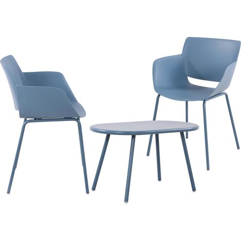Gruppo di sedute Velvena blu 2 sedie