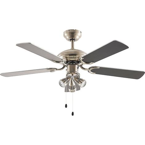 Lindby Ventilador de techo con lámpara 'Anariki' en Plateado Metal