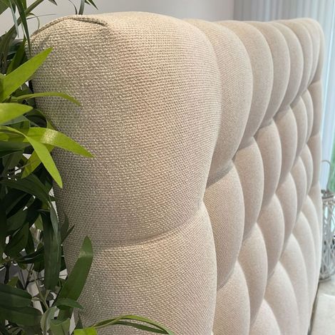 Tête de lit capitonnée 2 places 160x122cm – Tissu hypoallergénique – Bois massif – Traitement easy clean – Design scandinave moderne – Blumie (1/4)