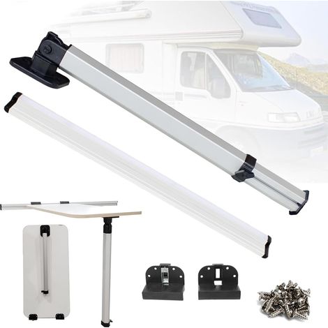 Pied De Table Amovible Et Glissière pour Camping Car, Pied De Table Télescopique Pliant De 51,5 à 78 cm Glissières De 50 cm Stable Support De Base De Table pour Camping-Car (1/5)
