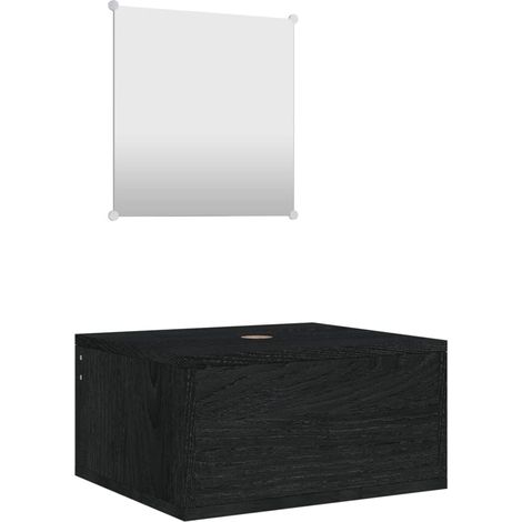 Maison Exclusive - 2-tlg. Badmöbel-Set Schwarz Holzwerkstoff