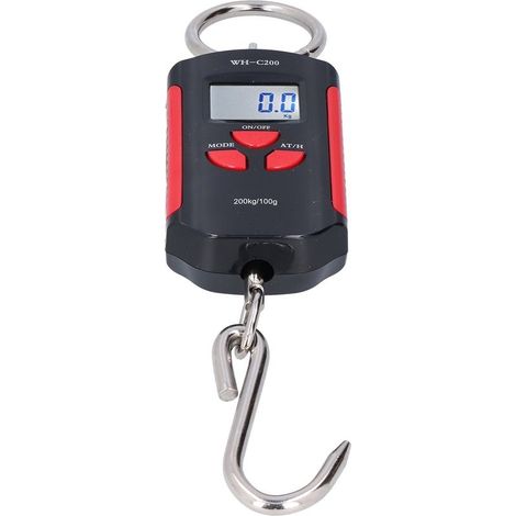 Balance of grue 200KG, hook of ponderation suspended sturdy, Steelyard, retro-lighting electronic Portable HD (red black) (1/5)