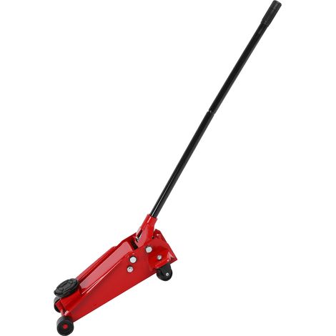 Cric de voiture rouge d'une capacité de 3 tonnes, outil d'entretien pour véhicules, SUV, camions et engins lourds. (1/5)