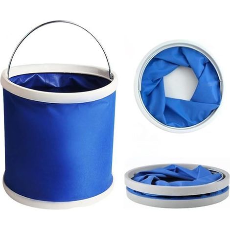 13-Liter-Tragbarer Falt-Eimer – Autowäsche, Angeln, Camping, Outdoor-Aktivitäten, Blau (1/5)