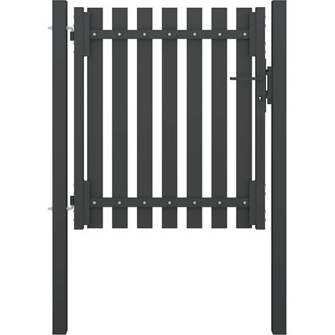 Portail de jardin en acier 100 x 75 cm anthracite