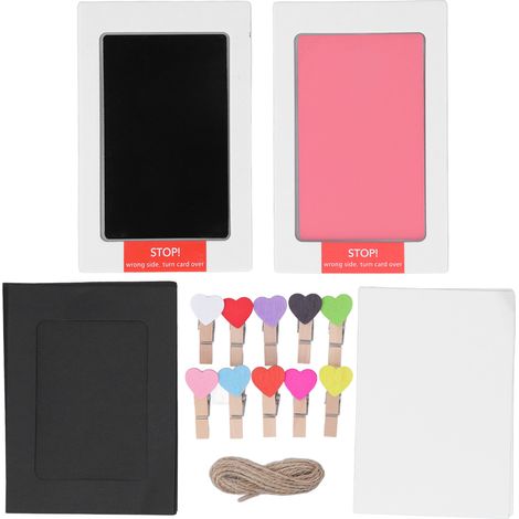 Kit d'empreintes mains et pieds bébé sans encre - Tampon souvenir propre rose et noir (1/5)