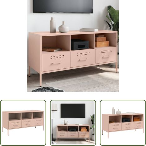 vidaXL Stahl-Schrank - TV-Schrank Rosa 100,5x39x50,5 cm Stahl (1/5)