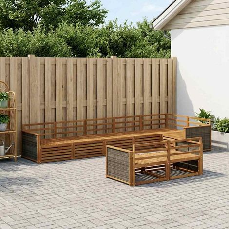 vidaXL Outdoor-Sofagarnitur 8 pcs Natur (1/5)