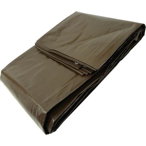 1 Bâche Polyéthylène Marron 200g/m² Œillets Aluminium Résistant UV Jardin Chantier (1/5)