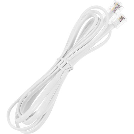 Adaptateur Câble Téléphonique Blanc Rj11 vers Rj45 4 Conducteurs en Cuivre Pvc pour Téléphone Fixe à Usage Domestique et Professionnel (1/5)
