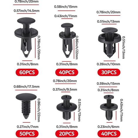 240PCS Clips De Fixation Voiture , Rivet Plastique Et Agrafe Carrosserie, Kit Fixation Cache Moteur, Clips Peugeot Universels Pour Garnitures Auto Et Carrosserie (1/5)