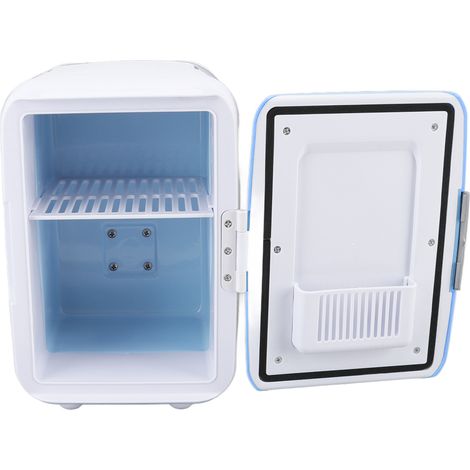 Mini-frigo portable 4 litres en ABS résistant, avec compartiment amovible, idéal pour ranger vos aliments et cosmétiques (bleu). (1/5)