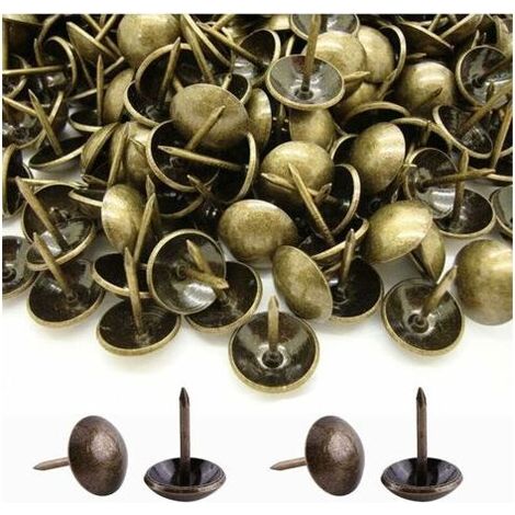 500 Pièces Clous de Tapissier, Robuste 17X11 MM Bronze Clous Tapissier Décoratifs Clou Rétro DIY Clous d'Ameublement pour Meubles Canapés Fauteuils Lits Chaises Vintage Decoratif (1/4)