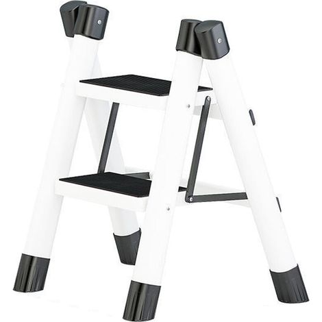 Échelle MAGIC pliable à 2 marches en fer, multifonctionnelle, blanche (1/2)