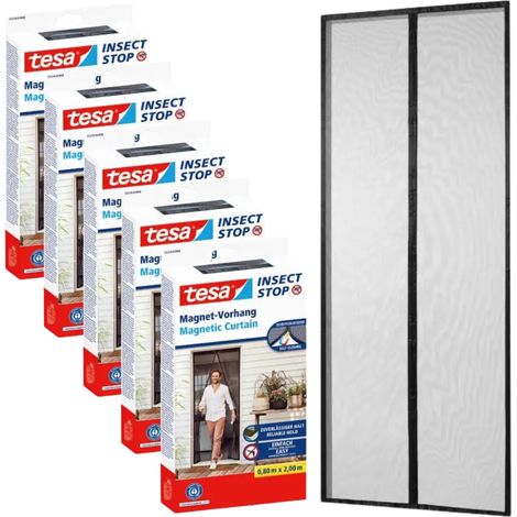 Zanzariera magnetica autochiudente TESA per porte da balcone 0,9x2,1m x5