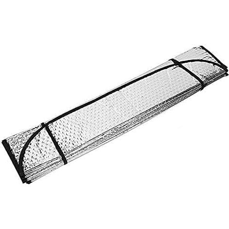 Tendina parasole anteriore universale per auto, pieghevole, 130 x 60 cm, con 2 ventose e 2 cinghie.