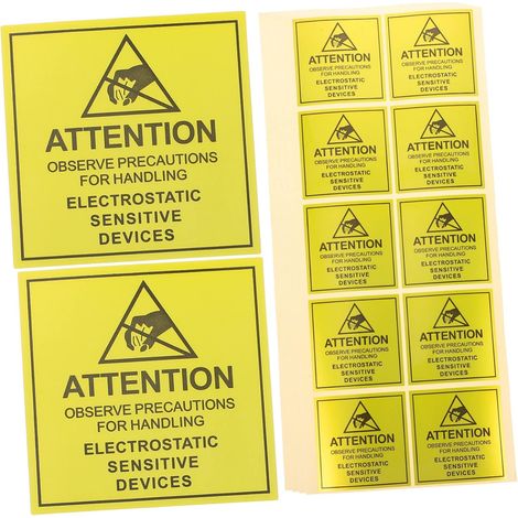 D avertissement lectrostatique 450 Pi ces 50x50mm tiquettes (1/5)