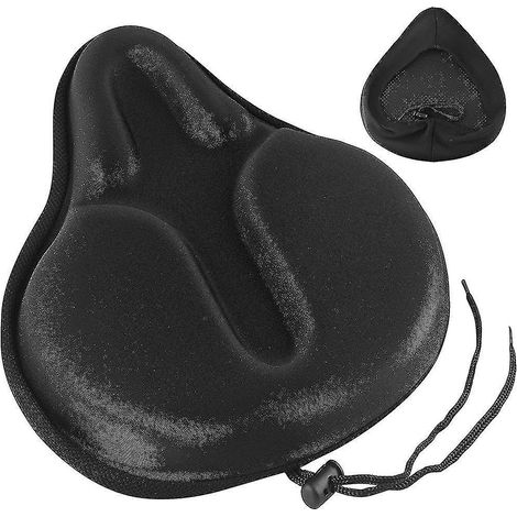 Housse de selle de vélo rembourrée en gel large, coussin de selle souple pour hommes et femmes. (1/5)