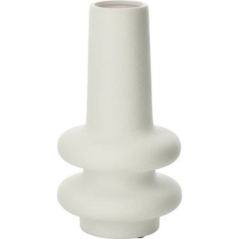Vase blanc en poterie forme sculpturale - blanc (1/3)