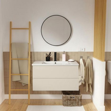 Mueble de lavabo individual de 80cm con grifo y espejo SORRENTO (1/5)