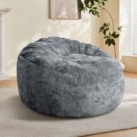 Sillón relax de flannelette gris respaldo alto OKMYHOME (1/5)