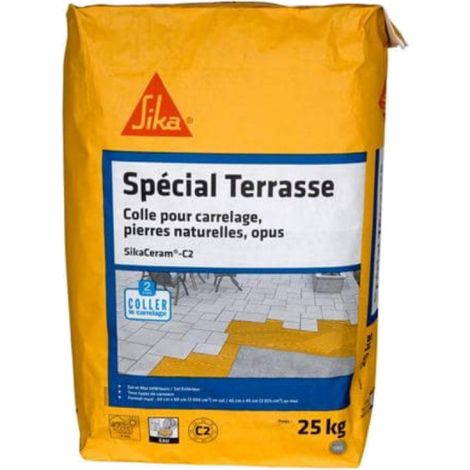 SIKA Adesivo per piastrelle da terrazza - SikaCeram C2 - Grigio - 25kg
