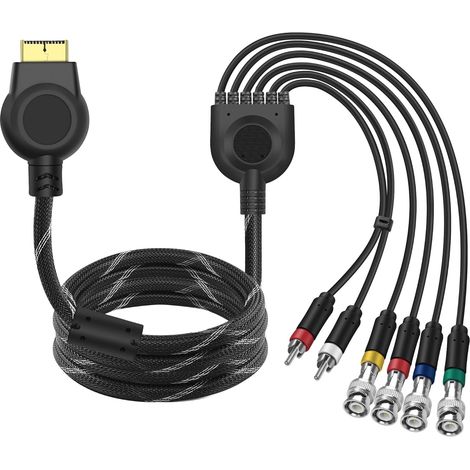PS2 PS3 Component AV Câble audio/vidéo HDTV avec 4 connecteurs BNC RGB RGBS pour console PS2/PS3, moniteur CRT – 1,8 m (1/5)
