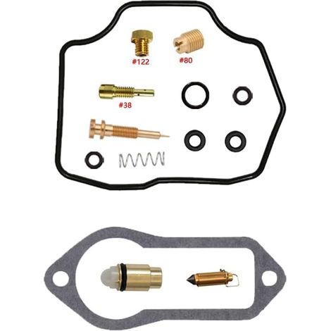 Kit de réparation de carburateur pour moto SRX250 1987 200 cm³ Kit de base Compatible avec SRX250 1987 200 cm³ Gicleur de ralenti n° 1 Gicleurs en laiton Joints en nitrile Pièces en POM Résista (1/2)