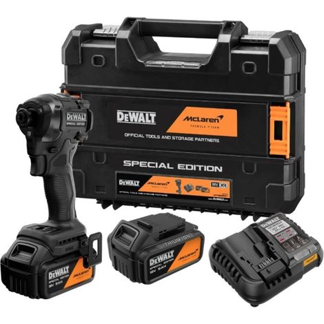 DeWalt x McLaren F1 DCF86MP2T 18V XR Brushless Impact Driver Kit - 2 x 5.0ah Batteries, Charger & Case