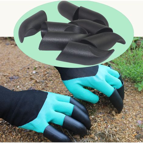 Griffes de Jardinage ABS pour Gants de Jardin Outils de Creusage et Plantation Protection des Doigts Noir 8 Pièces