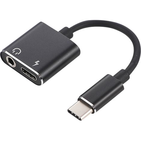 Adaptateur de charge pour casque audio 2 en 1 Type-C vers auxiliaire 3,5 mm, câble USB-C (1/5)