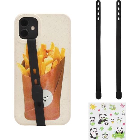 Black Silicone Phone Grip Holder, Mobile Phone Handle, Back Grip Finger Rest for Phone, Adjustable Security Phone Strap for Phone Case (1/5)