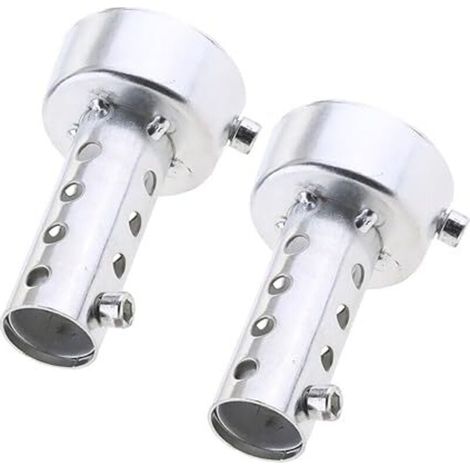 Confezione da 2 tubi di scarico universali per moto - 48 mm (argento) (1/4)