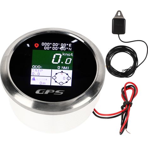 Compteur de vitesse et odomètre GPS numérique à écran TFT, adapté aux yachts, voitures et camping-cars. Cadran noir 85 mm, 9-32 V. (1/5)