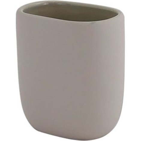 Cleafe - Bicchiere Porta Spazzolini Dentifricio Piatto Tortora Arredo Bagno Accessorio 87814 - (1/2)
