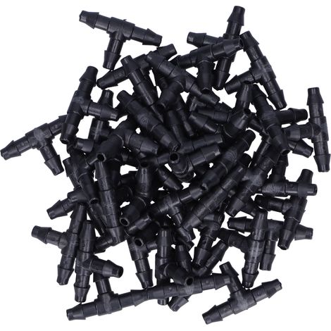 100 raccords en T pour tuyau d'arrosage 4/7, pour micro-asperseurs (1/5)